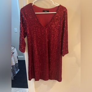 Lulus small red sequin dress